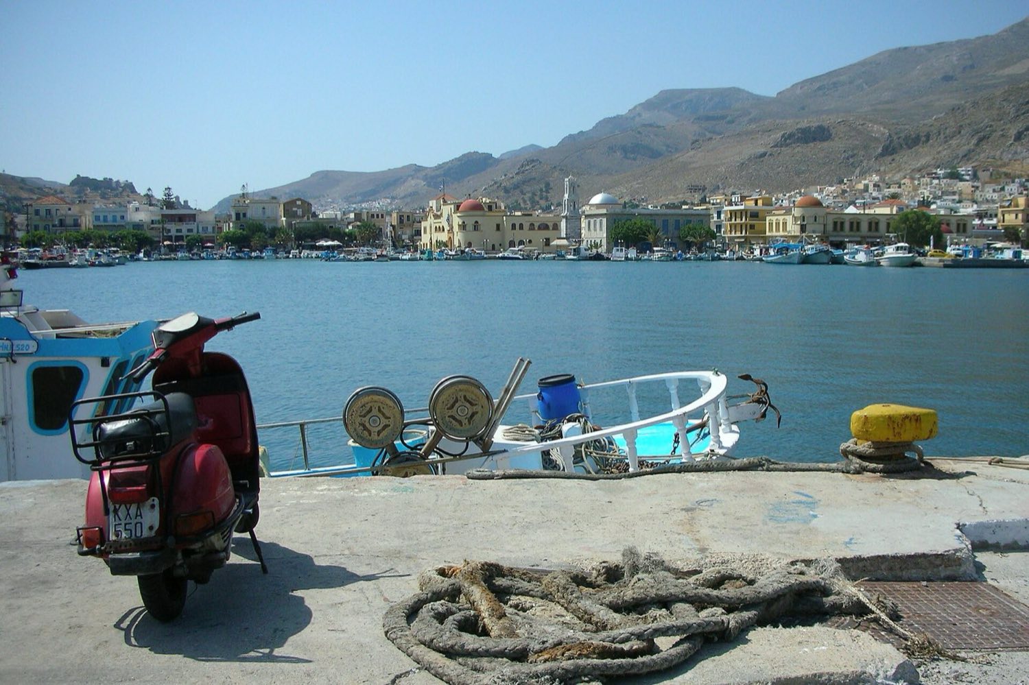 The harbour town of Pothia on Kalymnos, the closest island to Kos by scheduled ferry